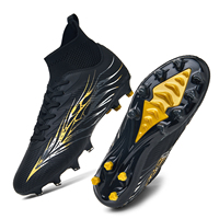 Nouvelle Arrivée Chaussures de Football à Crampons pour Hommes, Montantes, Protection Cheville, FG, pour Terrains Naturels, Confortables, Entraînement d'Élite