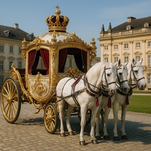 Fabricant de carrosseries de mariage royales dorées à traction animale 2025 - Product Image 6
