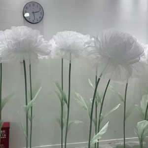 تخفيضات هائلة زهور اصطناعية ديكور الفاوانيا الأورجانزا مع جذع مجاني وقاعدة للمنزل الزفاف حفلة خلفية المهرجان - Product Image 4