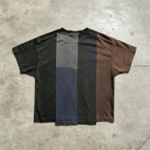 T-shirt de luxe OEM Streetwear pour homme, 100% coton épais, coupe ample, patchwork, anti-boulochage, imprimé, broderie personnalisée - Product Image 2