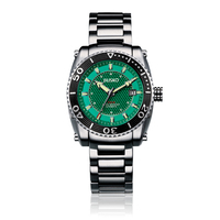Mode de luxe 100 mètres montre de plongée hommes mouvement mécanique résistance à l'eau hommes montres de sport en acier inoxydable