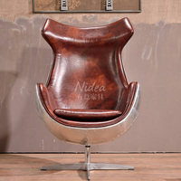 Chaise de bureau en forme d'œuf de style loft industriel rétro, hauteur réglable, avec pieds en métal, pour bureau à domicile et salon