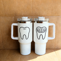 Nouveautés, grande capacité, gobelet isotherme en acier inoxydable de qualité alimentaire de 40 oz, poignée, sublimation, infirmière, médecin, dentiste