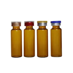 Small Glass Vials with Stopper Vial Container Packaging for Hospital and Cosmetics