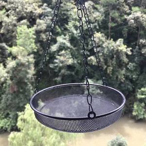 ถาดตาข่ายแขวนรูปวงกลมสีดำสำหรับให้อาหารนกแบบข้ามพรมแดน พร้อมโซ่ แข็งแรงทนทานสำหรับใช้งานกลางแจ้ง - Product Image 1