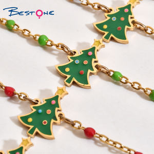 Venta al por mayor nuevo diseño pulseras de Navidad árbol de Navidad encantos mujeres pulsera de acero inoxidable - Product Image 4