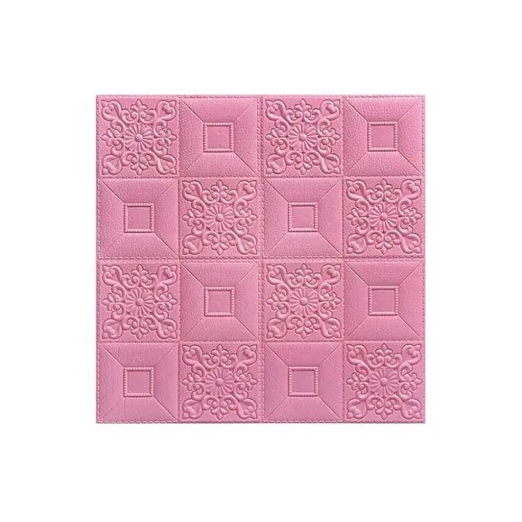 5,5mm High-End-Modedesign Pink PE Foam Wallpaper Aufkleber Geprägtes Muster Pink Wall Panel Shop Aufkleber für Princess Room Deco