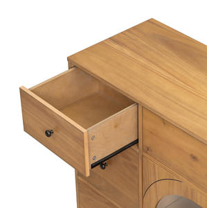 Mobile Moderno in Legno Massello con Spazio di Archiviazione per Soggiorno e <span class=keywords><strong>Sala</strong></span> <span class=keywords><strong>da</strong></span> <span class=keywords><strong>Pranzo</strong></span>, Grande Dimensione con 2 Ante e 7 Cassetti - Product Image 5