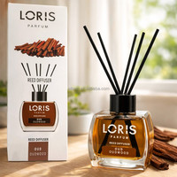Diffuseur de parfum LORIS 120ml en verre avec bâtonnets, évaporation naturelle et parfum naturel de haute qualité pour voiture