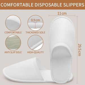 Suela Ecológica Desechable Biodegradable de Paja de Trigo Natural de 5 mm de Grosor, Algodón Bordado para Dormitorio, Viajes, Spa, Aerolíneas y Hoteles - Product Image 2