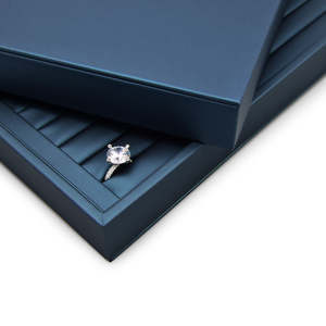 Jinsky ถาดเครื่องประดับ PU สีฟ้าที่กำหนดเอง - Product Image 4