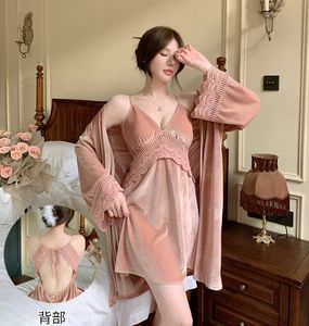 <span class=keywords><strong>M</strong></span>-XL кружевной велюровый Халат, 2 шт. - Product Image 2