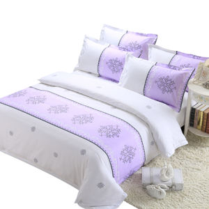 Juego de Ropa de <span class=keywords><strong>Cama</strong></span> de Lujo con Edredón Bordado Floral de Satén 100% Algodón para Hoteles, Diseño Moderno de Lujo, Logotipo Personalizable - Product Image 1
