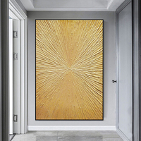 Toile de Bohème acrylique de grande taille lignes abstraites texture or feuille d'or moderne toile peinte à la main peinture à l'huile décoration d'art mural