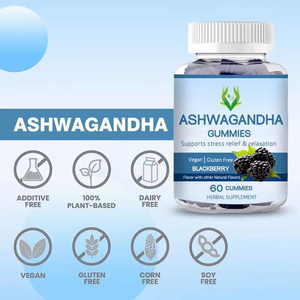 Gomitas de Ashwagandha de Primera Calidad para el Control del Estrés, Relajación, Beneficios Antioxidantes, Sabor a Mora - Entera - Product Image 5