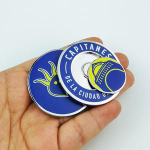 Accessoire de <span class=keywords><strong>golf</strong></span> en métal, marqueur de balle de <span class=keywords><strong>golf</strong></span> en émail couleur pleine, format <span class=keywords><strong>carte</strong></span> de score de parcours de <span class=keywords><strong>golf</strong></span>, 40 mm - Product Image 4