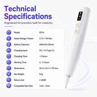 Pena Pengambil Rhinestone Tanpa Kabel dengan Lampu LED dan Ujung Transparan untuk Lukisan Berlian, Seni Kuku, dan Dekorasi Kerajinan DIY