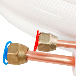 Bobina aislada con tuercas acampanadas <span class=keywords><strong>Aire</strong></span> <span class=keywords><strong>acondicionado</strong></span> dividido 1/4 "y 3/8" Juego de línea dividida Tubos de cobre Juego de línea de refrigerante - Product Image 3