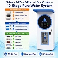 Máquina Expendedora de Agua Fría con Ósmosis Inversa de 800 GPD, Kiosco de Purificación y Recarga para Comunidades, Áreas Públicas y Exteriores