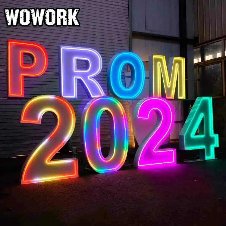 WOWORK Fushun Party Decoration Electronic light up, يأتي بأرقام كبيرة من السرادق ، وحروف نيون ، وحروف ملونة ، وحروف ملونة كبيرة ، و تقنية (سرادق لايت) 4ft