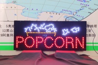 Panneau lumineux de magasin POPCORN FOOD de 11*27 pouces, panneaux de fenêtre clignotants éclairés pour restaurant de restauration rapide