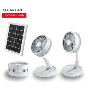 Mini Folding Fan 8 Inch Solar Power Cooler Pedestal Standing fan Portable Usb Rechargeable Tower Table Desk Stand Fan