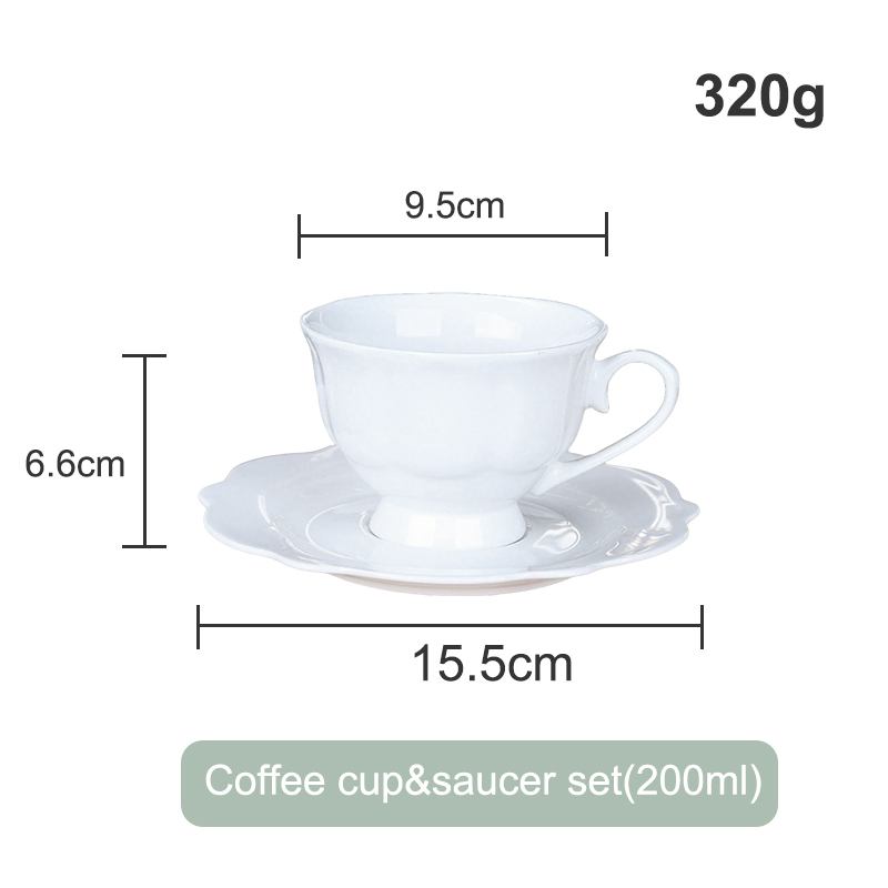 Ensemble tasse à café et soucoupe, blanc (200ML)