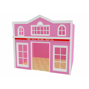 Venta caliente de los niños Rosa barato casita de madera de alta calidad del patio interior de muebles - Product Image 1