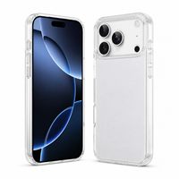 Coque arrière transparente anti-traces de doigts avec pare-chocs en TPU PC et protection d'objectif surélevée pour iPhone 17 Pro Max