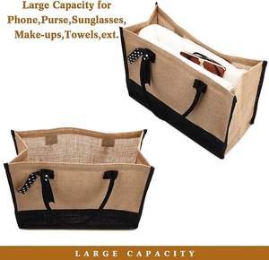 Promotional Eco Travel Bridesmaids Birthday Gift Shopping Reusable Burlap Black Tote Cheap Jute Bags - Product Image 2