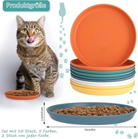 Ensemble de bols pour chat en silicone écologique, imperméable, peu profond et large, 5,9 pouces, coloré, plat, pour nourriture humide, portable et convivial
