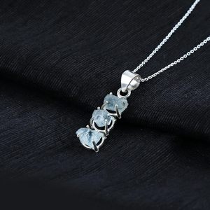 Pendentif en cristal naturel à trois pierres, serti de griffes, unisexe, à porter au quotidien - Product Image 4