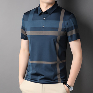 <span class=keywords><strong>Polo</strong></span> de Manga Corta a Rayas para Hombre, Estilo Casual, de Secado Rápido, Ropa de Punto Personalizada - Product Image 3