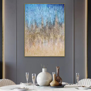 <span class=keywords><strong>Peinture</strong></span> à l'huile <span class=keywords><strong>abstraite</strong></span> de luxe sur toile, texture de gravier personnalisée, <span class=keywords><strong>peinture</strong></span> à l'huile <span class=keywords><strong>abstraite</strong></span> bleu ciel, grande <span class=keywords><strong>peinture</strong></span> à l'huile <span class=keywords><strong>abstraite</strong></span> faite à la main - Product Image 3