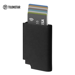 TILONSTAR TVC503 New Minimalist Card Holder <b>RFID</b> Blocking Pop up Leather Aluminum <b>Wallet</b> Card Holders for Men - Product Image 1