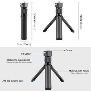 Support de <span class=keywords><strong>trépied</strong></span> de bureau portable et stable avec poignée rotative pour <span class=keywords><strong>smartphone</strong></span> et appareil photo - Product Image 3