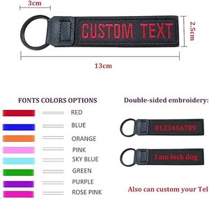 Tùy chỉnh dây đeo cổ tay vòng tay Keychain khác móc chìa khóa xe đua Rally cổ tay Keychain thêu vải dây đeo <span class=keywords><strong>tag</strong></span> Keyring - Product Image 2