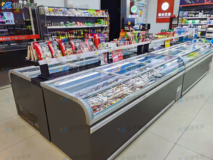 Kết hợp thương mại Tủ đảo công suất lớn Tủ đông ngang toàn cảnh công nghệ không có sương giá thiết bị làm lạnh - Product Image 3