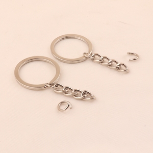 Llavero plano en blanco de metal de 30mm con cadena para accesorios de llavero - Product Image 5