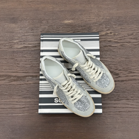 Nouvelle Arrivée 2026 – Baskets décontractées vintage pour femme, en daim et tissu pailleté, avec lacets et détails étoiles scintillantes