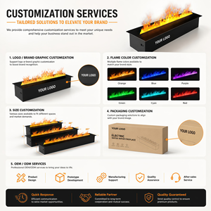 Customized 1M 1.2M 1.5M Water Vapor Electric <strong>Fireplace</strong> 3D Flame APP Wifi 9 LED Colors Built-In Wall Mounted For Hotel Home - Product Image 6