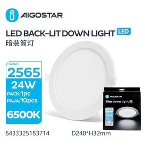 Lámpara de techo delgada Aigostar con retroiluminación LED de 24W 6500K D240mm - Product Image 3
