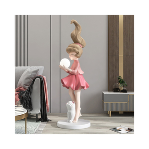 Figura <span class=keywords><strong>de</strong></span> Astronauta Niña con LED <span class=keywords><strong>Luna</strong></span>, Adorno <span class=keywords><strong>de</strong></span> Bienvenida para el Hogar, Escultura Espacial, Regalo para Inauguraciones <span class=keywords><strong>de</strong></span> Centros Comerciales y Hoteles - Product Image 4