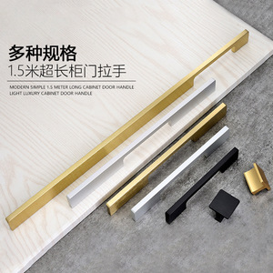 Modern Minimalist Aluminum Cabinet Handle Bar Black Gold Silver Durable For Cabinet <b>Doors</b> And Drawers - Product Image 4