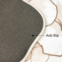 Tapis d'appoint en fausse laine style pastoral frais, motifs floraux élégants, pour chevet