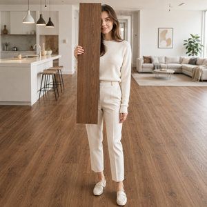 Piastrelle Autoadesive in Vinile, <span class=keywords><strong>Pavimento</strong></span> LVP a Spina di Pesce con Stampa Digitale Personalizzata, Rovere Bianco, Impermeabile, Design <span class=keywords><strong>Moderno</strong></span> Nero - Product Image 4