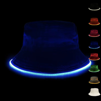All'ingrosso da donna da uomo a Led Light up Party Festival Flash multicolore brillante a tesa larga pesce pescatore cappello cappello
