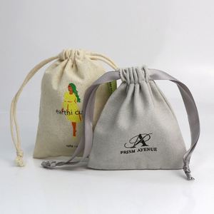 Wholesale Eco Friendly Custom Logo Cotton Canvas <b>Drawstring</b> <b>Bags</b> with Security Feature for Face Mask Use-Gift Packaging - Product Image 2
