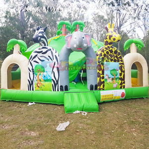 Giant chateau gonflable safari bouncy jungle <b>inflatable</b> bounce <b>house</b> with slide kids jumping castle - Product Image 3