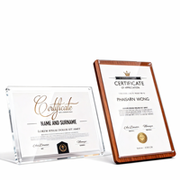 Plaques en cristal de verre métallique de haute qualité, trophées, certificats d'honneur, présentoir pour cadeaux d'affaires